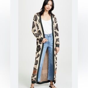 Scotch & Soda Beige and Black Floral Cardigan Palm Cove